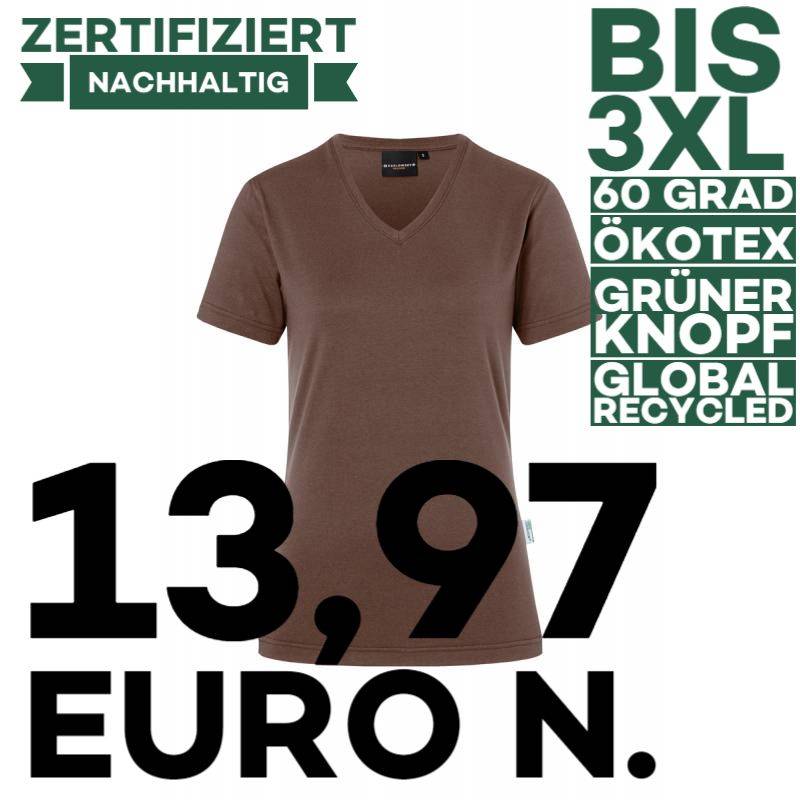 Damen Workwear T-Shirt| TF 5 von KARLOWSKY / Farbe: hellbraun / 51% Polyester / 46% BW / 3% Elastane - | MEIN-KASACK.de 