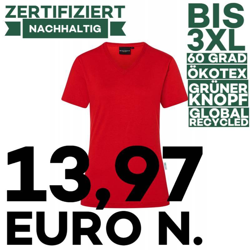 Damen Workwear T-Shirt| TF 5 von KARLOWSKY / Farbe: rot / 51% Polyester / 46% BW / 3% Elastane - | MEIN-KASACK.de | kasa