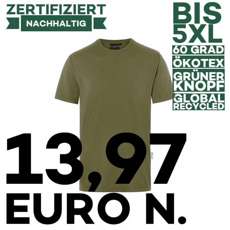 Stretch - Herren Workwear T-Shirt| TM 9 von KARLOWSKY / Farbe: moosgrün / 51% Polyester / 46% BW / 3% Elastane - | MEIN-