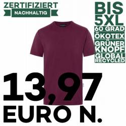 Stretch - Herren Workwear T-Shirt| TM 9 von KARLOWSKY / Farbe: aubergine / 51% Polyester / 46% BW / 3% Elastane - | MEIN