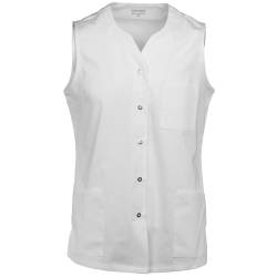 Damen -  Kasack ohne Arm 242 von EXNER / Farbe: weiß / 50% Polyester 50% Baumwolle - 1