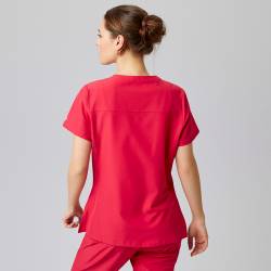 Damen - STRETCH-Kasack 702 - SlimFit von EXNER / Farbe: rot / 94% Polyester, 6% Spandex, 170 g - 4