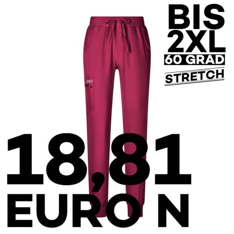 Damenhose Sportsline 703 SlimFit von EXNER / Farbe: bordeaux / 96% Polyester 4% Spandex 170gm2 - | MEIN-KASACK.de | kasa