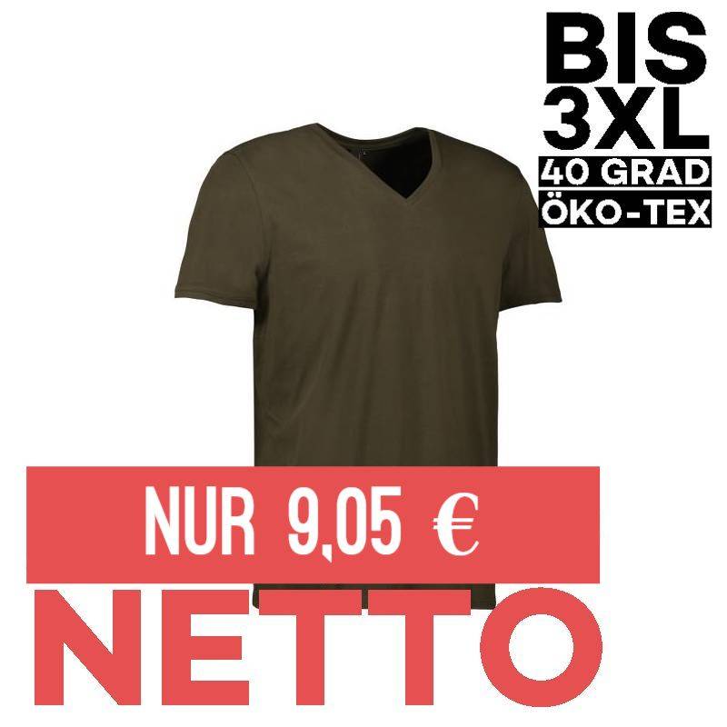 CORE V-Neck Tee Herren T-Shirt 542 von ID / Farbe: oliv / 90% BAUMWOLLE 10% VISKOSE - | MEIN-KASACK.de | kasack | kasack