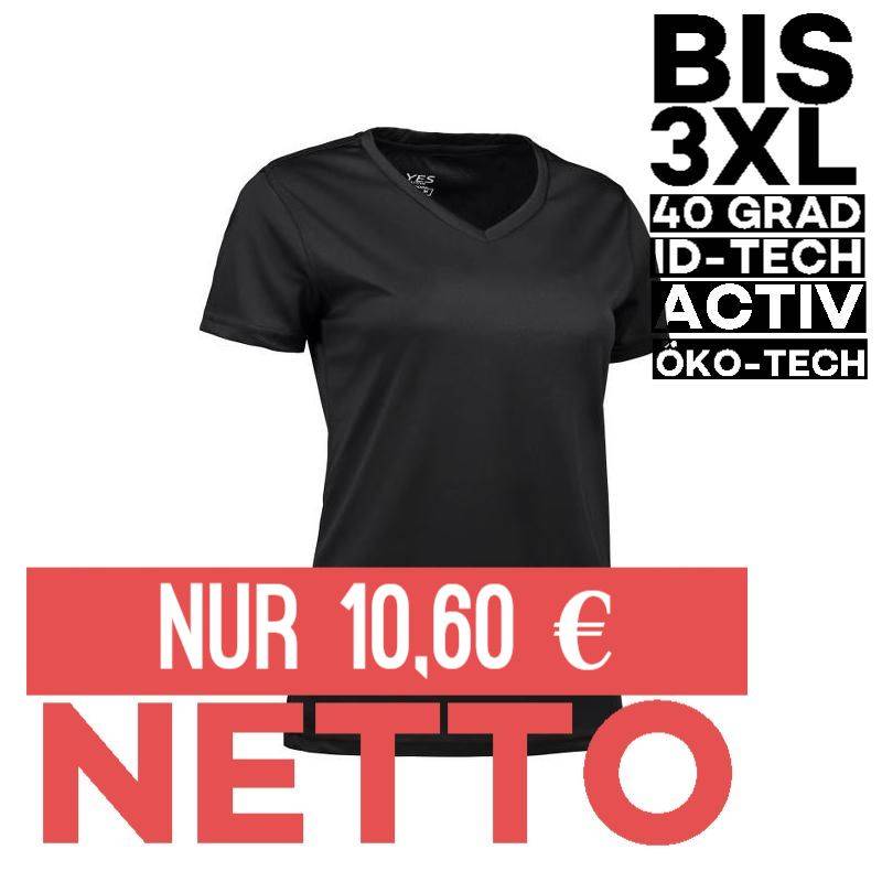YES Active Damen T-Shirt 2032 von ID / Farbe: schwarz / 100% POLYESTER - | MEIN-KASACK.de | kasack | kasacks | kassak | 