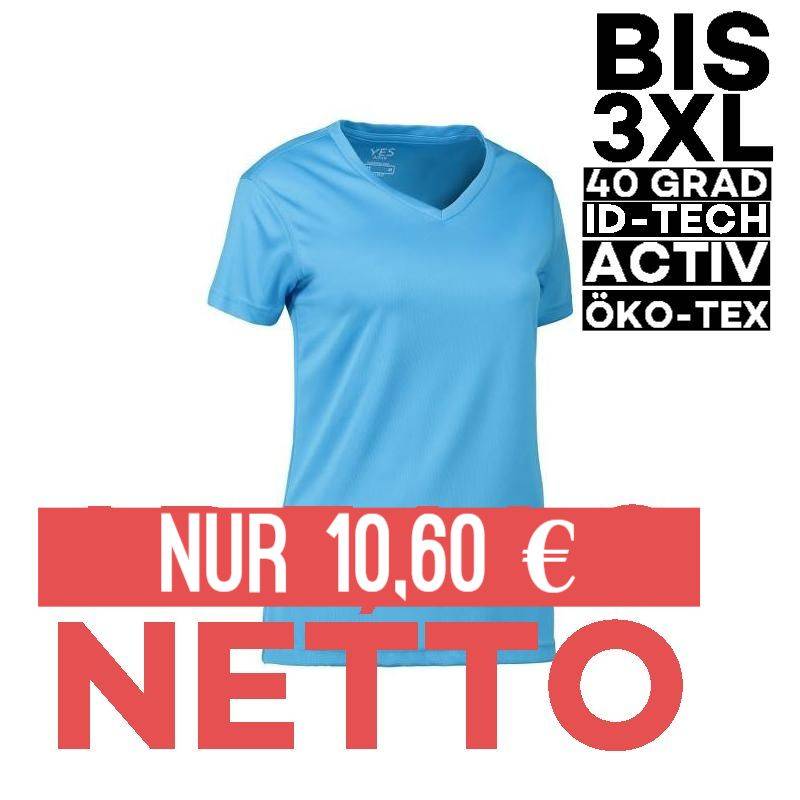 YES Active Damen T-Shirt 2032 von ID / Farbe: cyan / 100% POLYESTER - | MEIN-KASACK.de | kasack | kasacks | kassak | ber