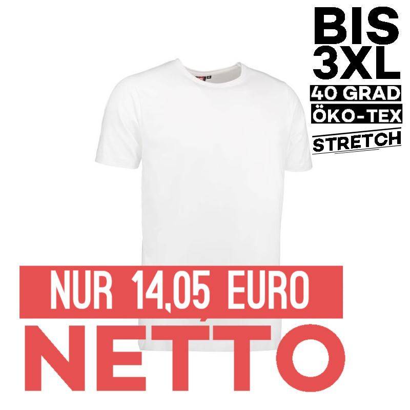 Stretch Herren T-Shirt 594 von ID / Farbe: weiß / 95% BAUMWOLLE 5% ELASTHAN - 1