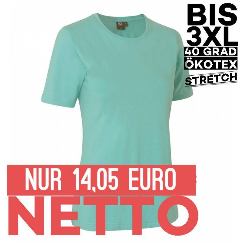 Stretch Damen T-Shirt 595 Komfort von ID / Farbe: Alt-aqua / 75% Baumwolle 20% Viskose 5% Elasthan - | MEIN-KASACK.de | 