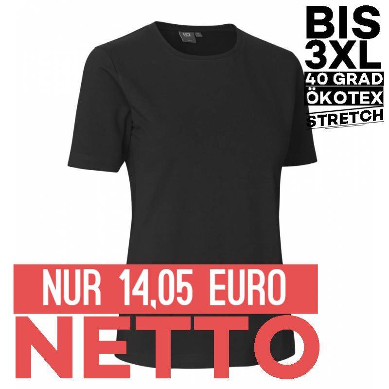 Stretch Damen T-Shirt 595 Komfort von ID / Farbe: Schwarz / 75% Baumwolle 20% Viskose 5% Elasthan - | MEIN-KASACK.de | k