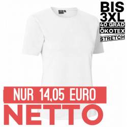 Stretch Damen T-Shirt 595 Komfort von ID / Farbe: Weiss / 75% Baumwolle 20% Viskose 5% Elasthan - | MEIN-KASACK.de | kas