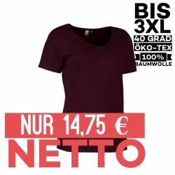 Interlock Damen T-Shirt | V-Ausschnitt | 506 von ID / Farbe: bordeaux / 100% BAUMWOLLE - | MEIN-KASACK.de | kasack | kas