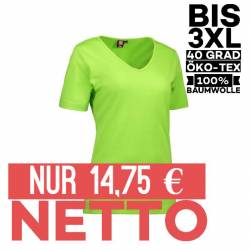 Interlock Damen T-Shirt | V-Ausschnitt | 506 von ID / Farbe: lime / 100% BAUMWOLLE - | MEIN-KASACK.de | kasack | kasacks