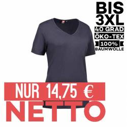 Interlock Damen T-Shirt | V-Ausschnitt | 506 von ID / Farbe: navy / 100% BAUMWOLLE - | MEIN-KASACK.de | kasack | kasacks