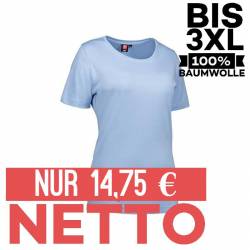 Interlock Damen T-Shirt | Rund-Ausschnitt | 508 von ID / Farbe: hellblau / 100% BAUMWOLLE - | MEIN-KASACK.de | kasack | 