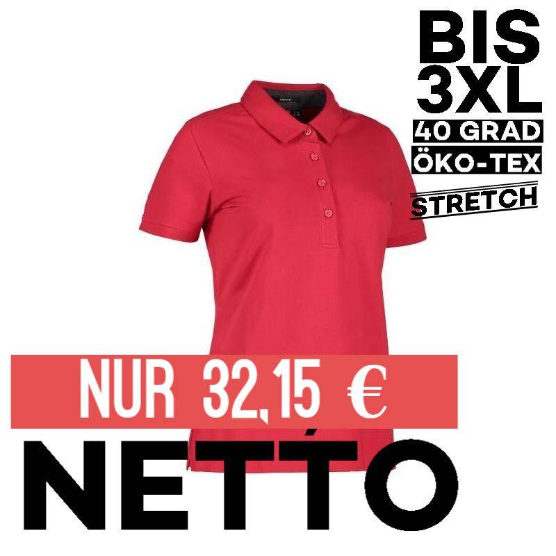 Business Damen Poloshirt | Stretch 535 von ID / Farbe: rot / 95% BAUMWOLLE 5% ELASTANE - | MEIN-KASACK.de | kasack | kas