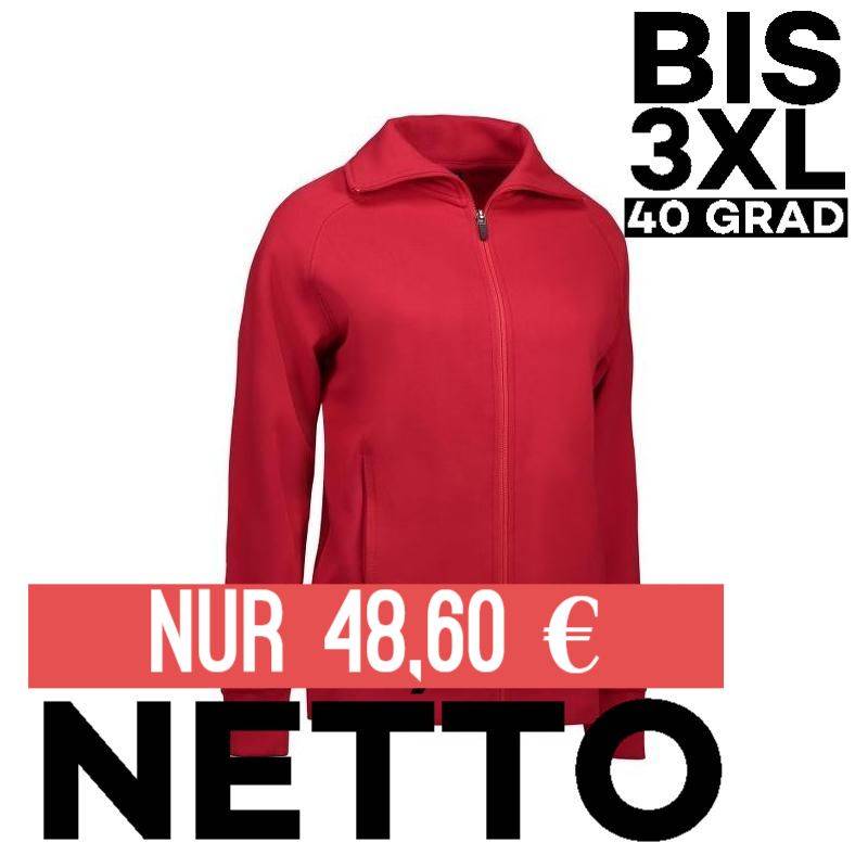 Damen Sweatshirtjacke 624 von ID / Farbe: rot / 60% BAUMWOLLE 40% POLYESTER - | MEIN-KASACK.de | kasack | kasacks | kass