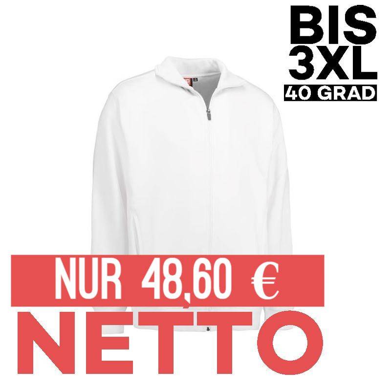 Herren Sweatshirtjacke 622 von ID / Farbe: weiß / 60% BAUMWOLLE 40% POLYESTER - | MEIN-KASACK.de | kasack | kasacks | ka