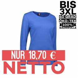 Interlock Damen T-Shirt | Langarm| 0509 von ID / Farbe: azur / 100% BAUMWOLLE - | MEIN-KASACK.de | kasack | kasacks | ka