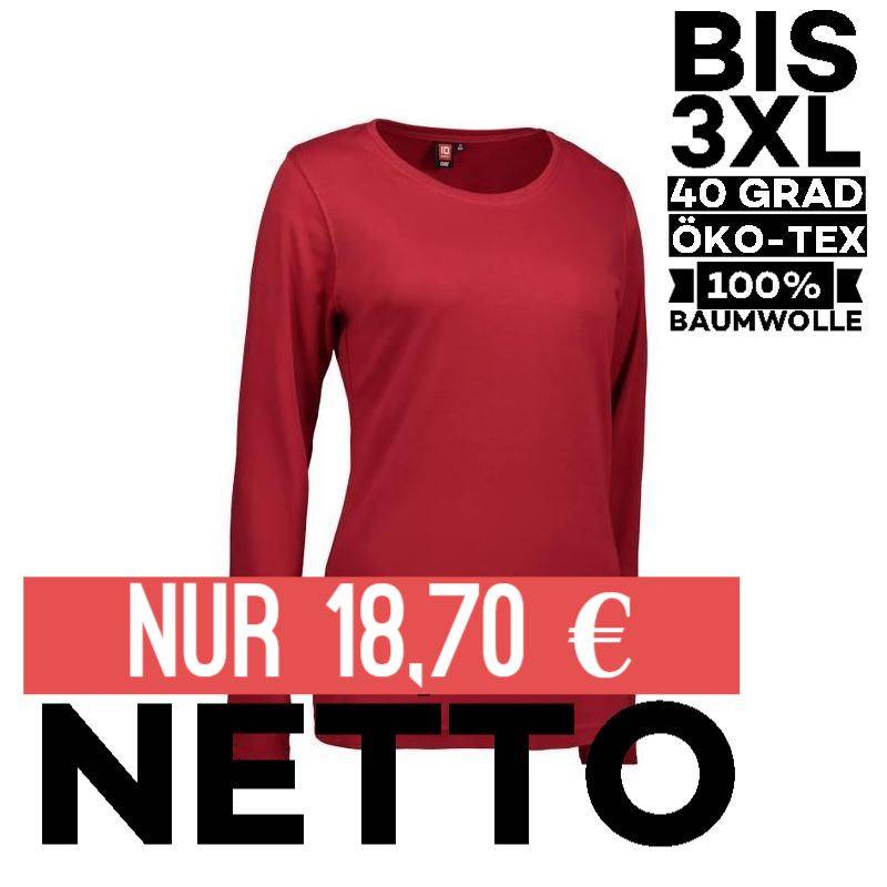 Interlock Damen T-Shirt | Langarm| 0509 von ID / Farbe: rot / 100% BAUMWOLLE - | MEIN-KASACK.de | kasack | kasacks | kas