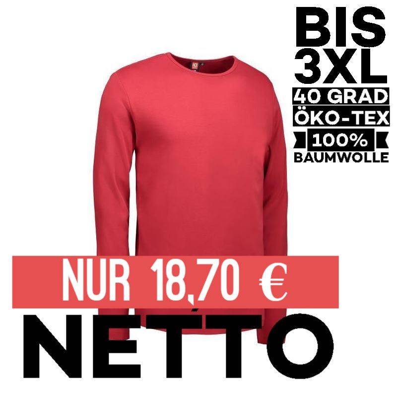 Interlock Herren T-Shirt | Langarm| 0518 von ID / Farbe: rot / 100% BAUMWOLLE - | MEIN-KASACK.de | kasack | kasacks | ka