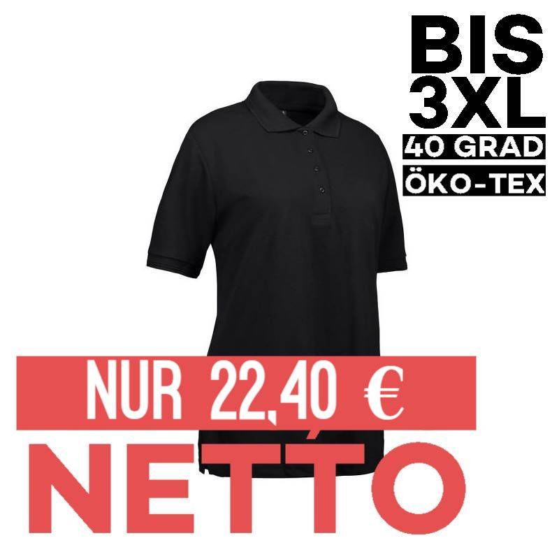 Klassisches Damen Poloshirt | 521 von ID / Farbe: schwarz / 50% BAUMWOLLE 50% POLYESTER - | MEIN-KASACK.de | kasack | ka
