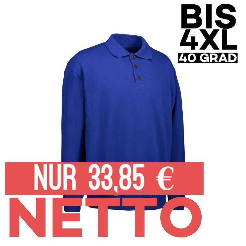 Klassisches Herren Polo-Sweatshirt 601 von ID / Farbe: königsblau / 70% BAUMWOLLE 30% POLYESTER - | MEIN-KASACK.de | kas