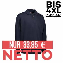 Klassisches Herren Polo-Sweatshirt 601 von ID / Farbe: navy / 70% BAUMWOLLE 30% POLYESTER - | MEIN-KASACK.de | kasack | 