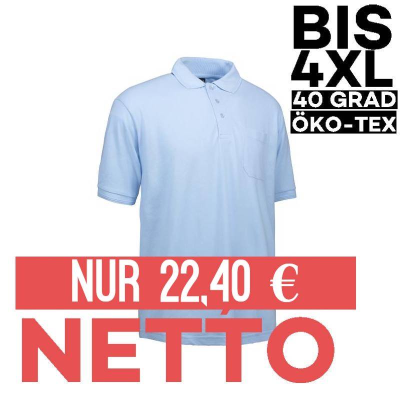 Klassisches Herren Poloshirt | mit Tasche | 520 von ID / Farbe: hellblau / 50% BAUMWOLLE 50% POLYESTER - | MEIN-KASACK.d