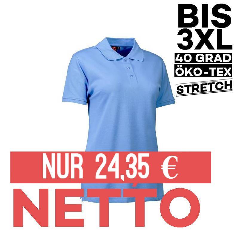 Stretch Damen Poloshirt | 527 von ID / Farbe: hellblau / 95% BAUMWOLLE 5% ELASTHAN - | MEIN-KASACK.de | kasack | kasacks