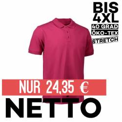 Stretch Herren Poloshirt | 525 von ID / Farbe: cerise / 95% BAUMWOLLE 5% ELASTHAN - | MEIN-KASACK.de | kasack | kasacks 