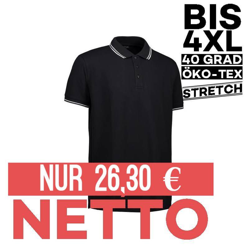 Stretch Herren Poloshirt | Kontrast | 522 von ID / Farbe: schwarz / 85% BAUMWOLLE 10% VISKOSE 5% ELASTHAN - | MEIN-KASAC