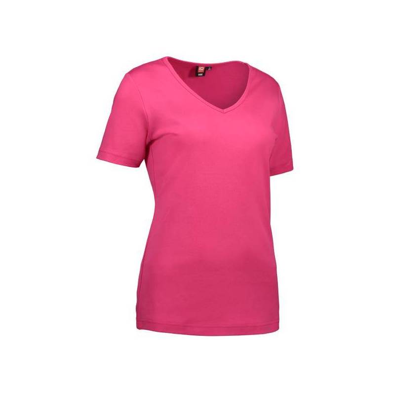 RESTPOSTEN: Interlock Damen T-Shirt | V-Ausschnitt | 506 von ID / Farbe: pink / 100% BAUMWOLLE - 1