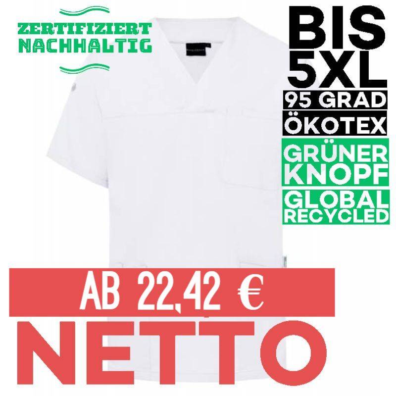 Herren-Kasack - KS 65 - ESSENTIAL von KARLOWSKY / Farbe: weiß / 65% Polyester-35% Baumwolle-150 g - | MEIN-KASACK.de | k