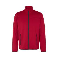 ARBEITSJACKE / FLEECEJACKE HERREN | Cardigan Stretch Komfort 840 von ID / Farbe: rot / 90% POLYESTER 10% ELASTHAN