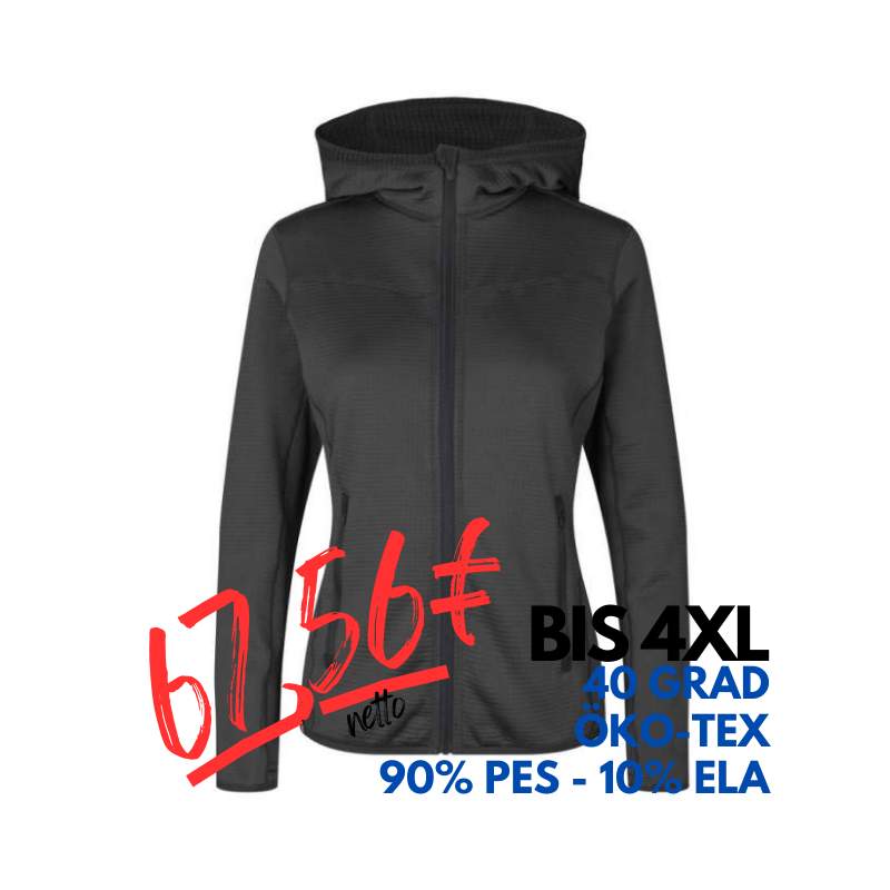 ARBEITSJACKE / FLEECEJACKE DAMEN | Cardigan Stretch Komfort 841 von ID / Farbe: koks / 90% POLYESTER 10% ELASTHAN | MEIN-KASACK.de - KASACK - KASACKS