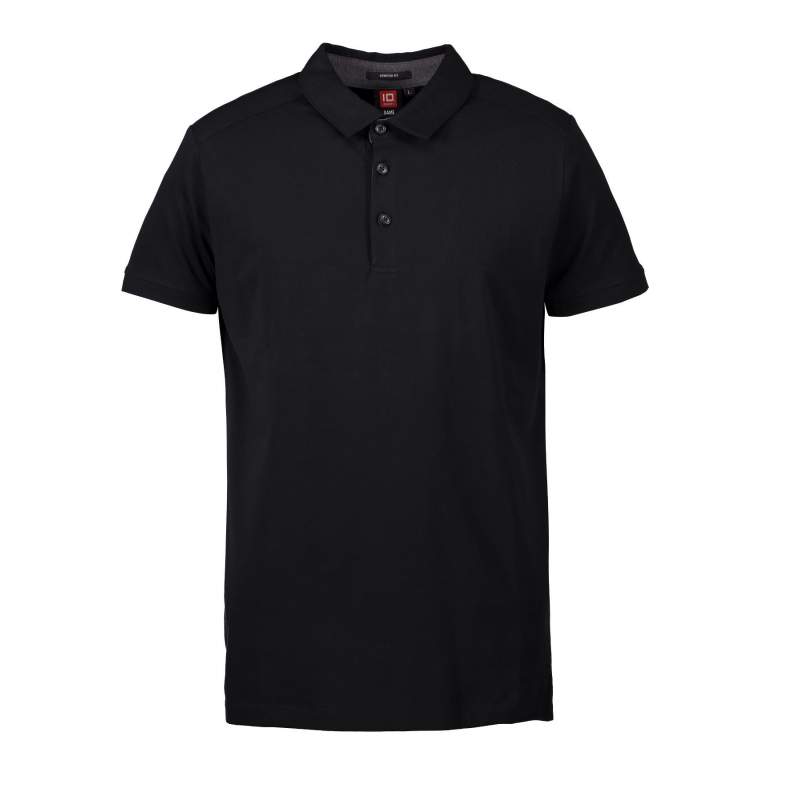 RESTPOSTEN: ARBEITS-POLO-SHIRT HERREN | Business  Stretch 534 von ID / Farbe: schwarz / 95% BAUMWOLLE 5% ELASTANE | MEIN-KASACK.de - KASACK - KASACKS