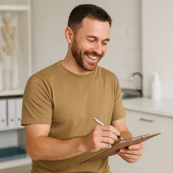 ARBEITS-T-SHIRT HERREN | TENCEL 528 von ID / Farbe: sand / 70% Polyester (recycled) 30% Lyocell