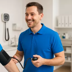 ARBEITS-POLO-SHIRT HERREN | 586 von ID / Farbe: azur / 95% BW - 5% ELA