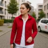 ARBEITSJACKE / FLEECEJACKE DAMEN | Cardigan Stretch Komfort 841 von ID / Farbe: rot / 90% POLYESTER 10% ELASTHAN