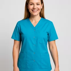 DAMEN - KASACK KS 63 - ESSENTIAL von KARLOWSKY / Farbe: pazifikblau / 65% Polyester-35% Baumwolle-150 g