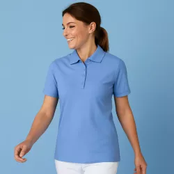ARBEITS-POLO-SHIRT DAMEN |PRO Wear CARE 377 von ID / Farbe: hellblau / 50% BAUMWOLLE 50% POLYESTER