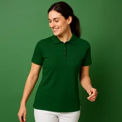 ARBEITS-POLO-SHIRT DAMEN |PRO Wear CARE 377 von ID / Farbe: flaschengrün / 50% BAUMWOLLE 50% POLYESTER
