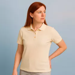 ARBEITS-POLO-SHIRT DAMEN| 587 von ID / Farbe: off-white / 95% BAUMWOLLE 5% ELASTHAN