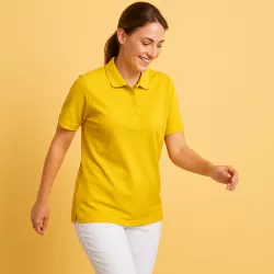 ARBEITS-POLO-SHIRT DAMEN | PRO Wear 321 von ID / Farbe: gelb / 50% BAUMWOLLE 50% POLYESTER