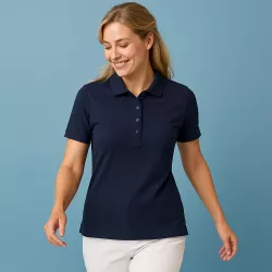 ARBEITS-POLO-SHIRT DAMEN | Business Stretch 535 von ID / Farbe: navy / 95% BAUMWOLLE 5% ELASTANE