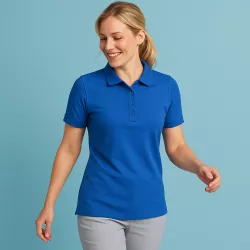 ARBEITS-POLO-SHIRT DAMEN | Business Stretch 535 von ID / Farbe: azur / 95% BAUMWOLLE 5% ELASTANE