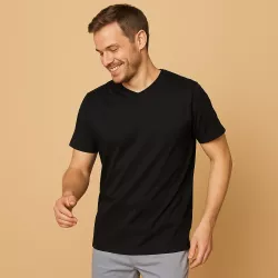 T-TIME® Herren T-Shirt | V-Ausschnitt |514 von ID / Farbe: schwarz / V-Ausschnitt / 100% BAUMWOLLE