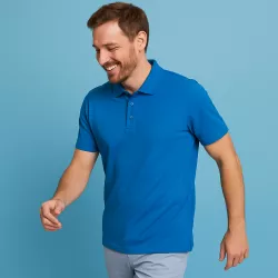 ARBEITS-POLO-SHIRT HERREN | 586 von ID / Farbe: azur / 95% BW - 5% ELA