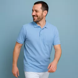 ARBEITS-POLO-SHIRT HERREN | PRO Wear 320 von ID / Farbe: hellblau / 50% BAUMWOLLE 50% POLYESTER