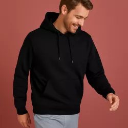 ARBEITS-HOODIE / ARBEITSPULLOVER UNISEX - DAMEN - HERREN | CORE 660 von ID / Farbe: schwarz / 70% BW 25% PES 5% VIS
